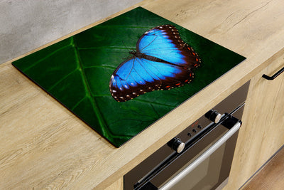 Herdabdeckplatte - Blauer Schmetterling