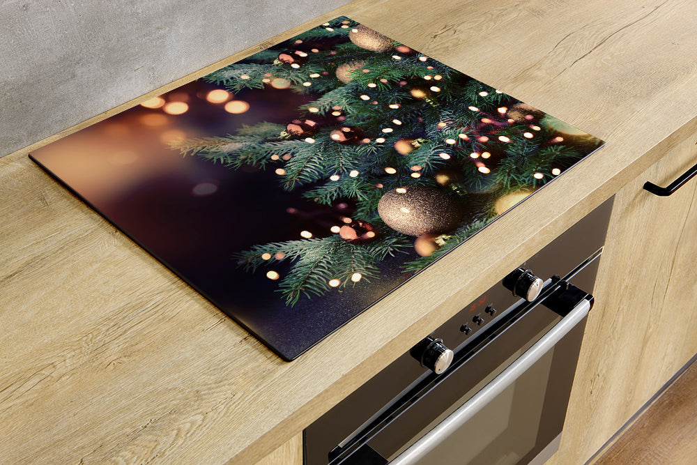 Herdabdeckplatte - Weihnachtsbaum mit Beleuchtung