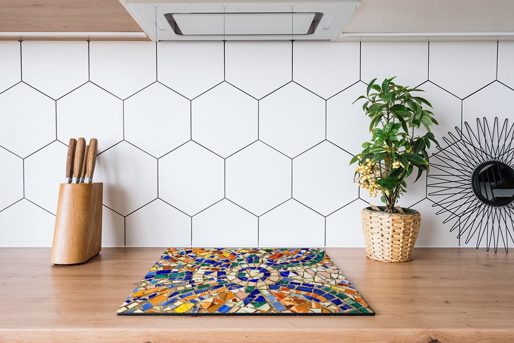 Herdabdeckplatte - Buntes Mosaik