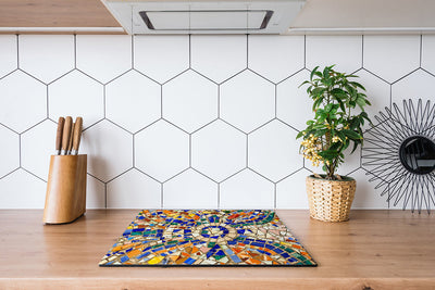 Herdabdeckplatte - Buntes Mosaik
