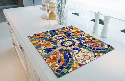 Herdabdeckplatte - Buntes Mosaik