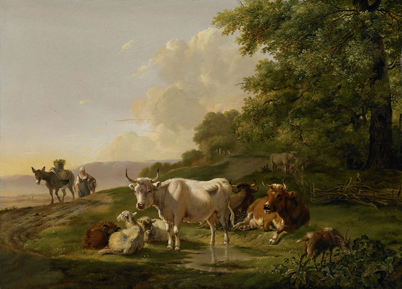 Herdabdeckplatte - Wiese mit Kühen