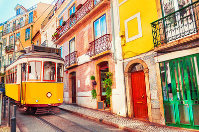 Spritzschutz Lissabon Straßenbahn