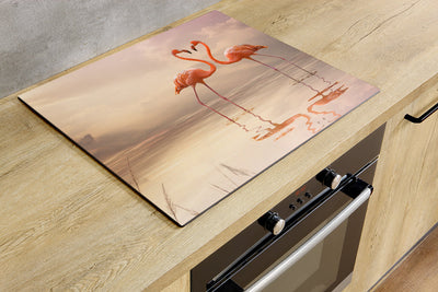 Herdabdeckplatte - Liebender Flamingo