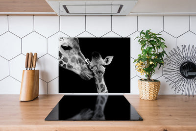 Spritzschutz Zwei Giraffen