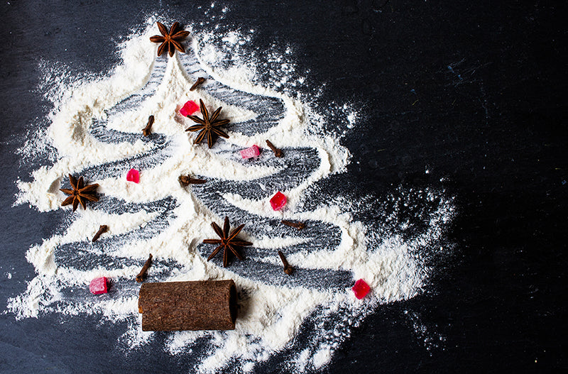 Herdabdeckplatte - Verschneiter Weihnachtsbaum