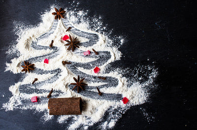 Herdabdeckplatte - Verschneiter Weihnachtsbaum