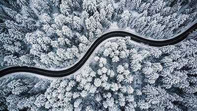 Herdabdeckplatte - Winterstraße