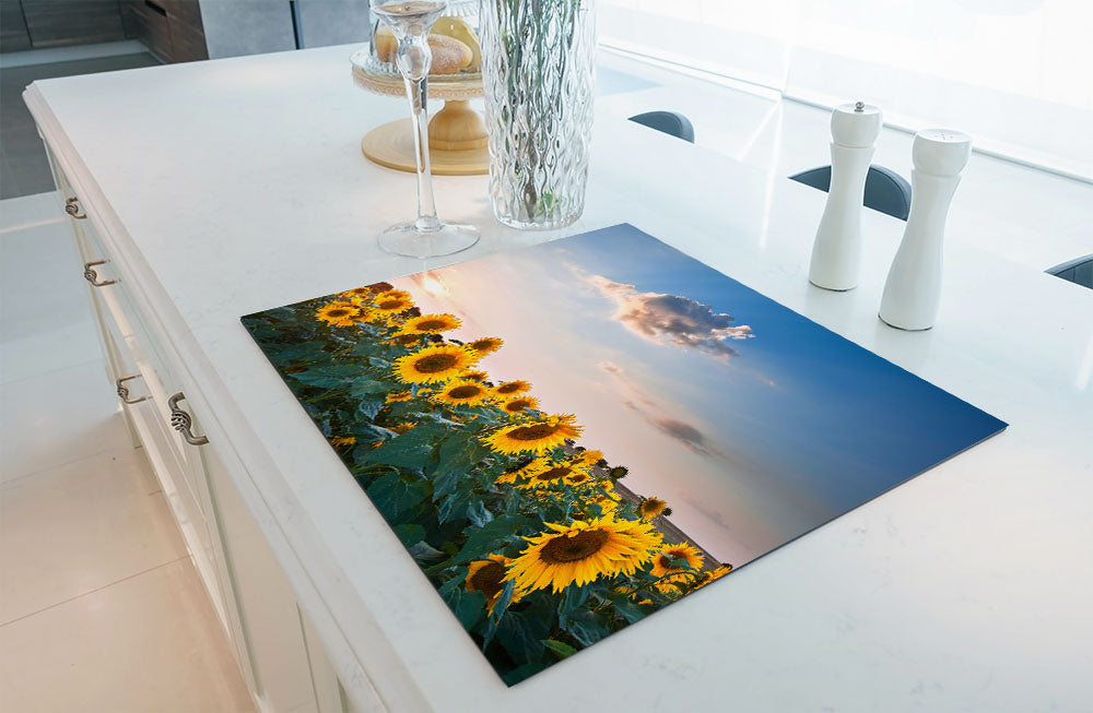 Herdabdeckplatte - Sommer-Sonnenblumen